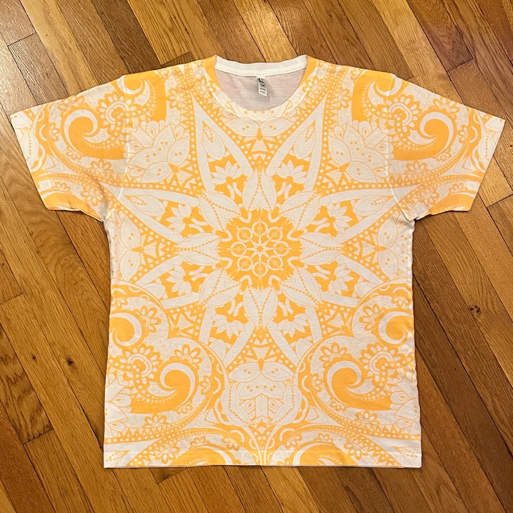 American Apparel Sublimation Collection Orange/Yellow/White Glo-in-the-Dark Tee